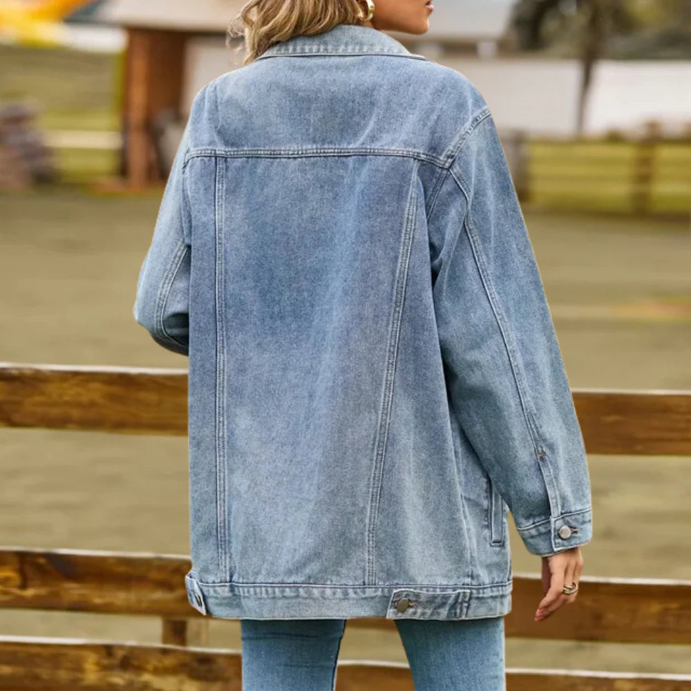 Tilde | Oversized Jeansjacka i Tvättad Denim