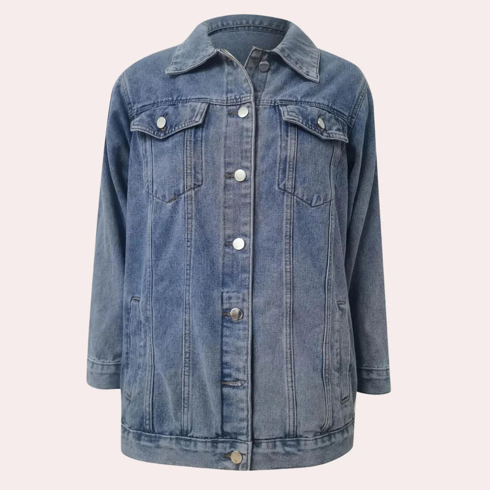 Tilde | Oversized Jeansjacka i Tvättad Denim