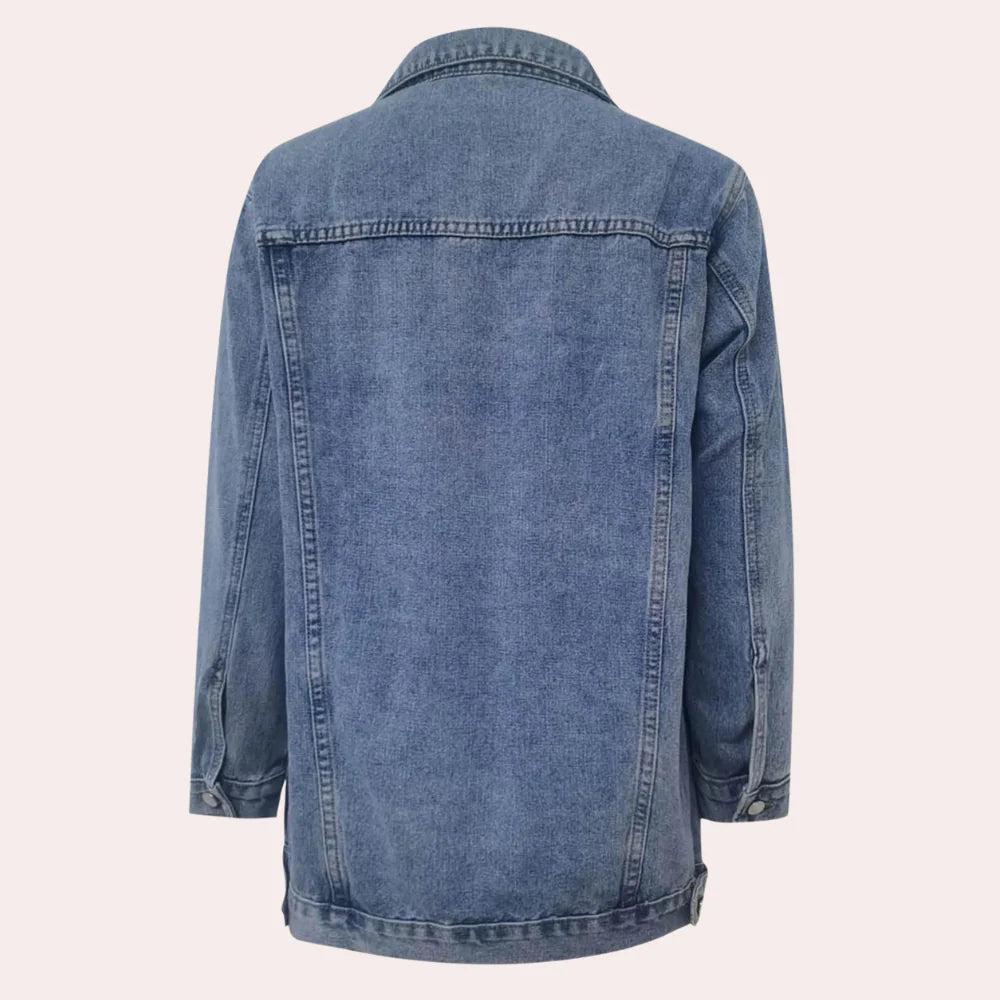 Tilde | Oversized Jeansjacka i Tvättad Denim