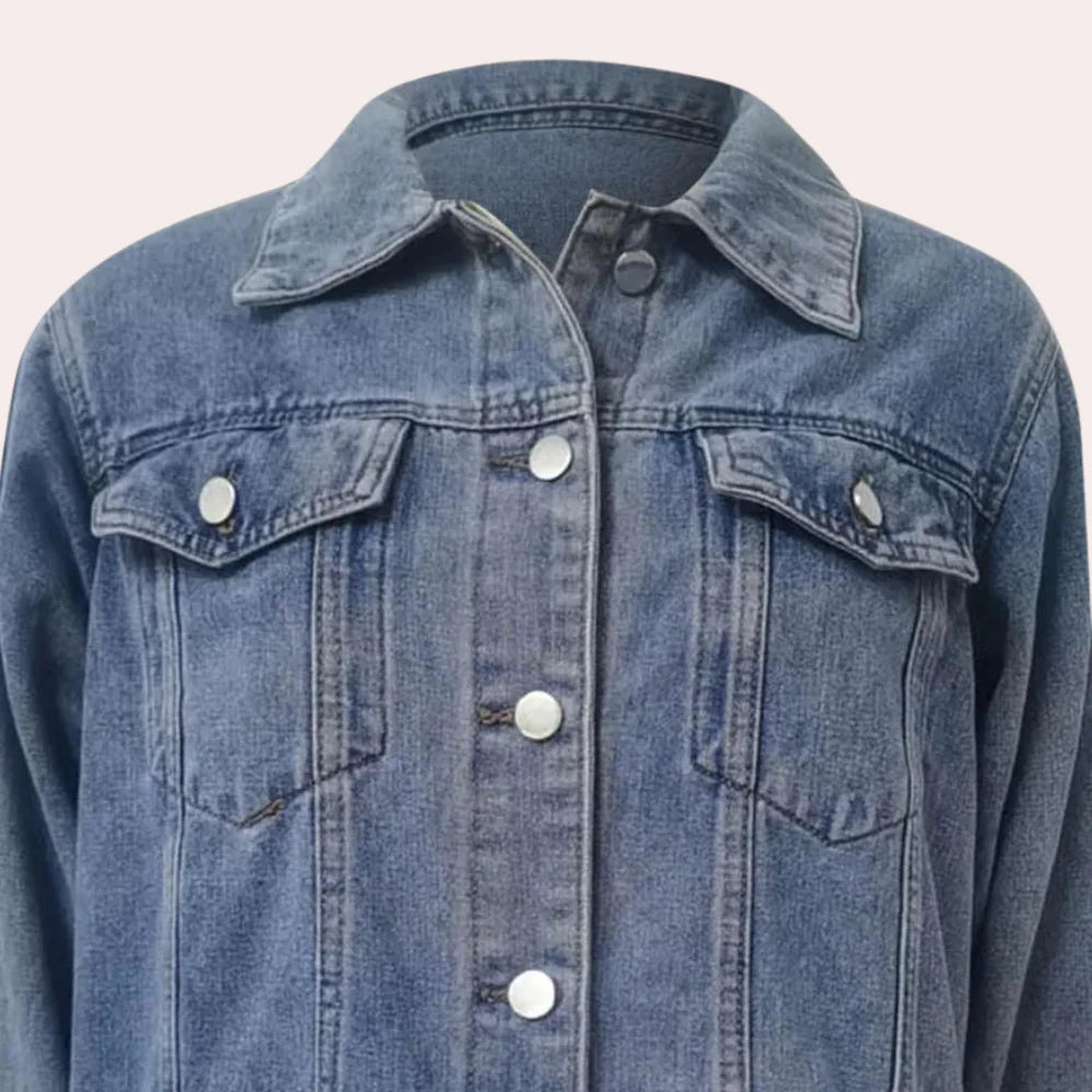 Tilde | Oversized Jeansjacka i Tvättad Denim
