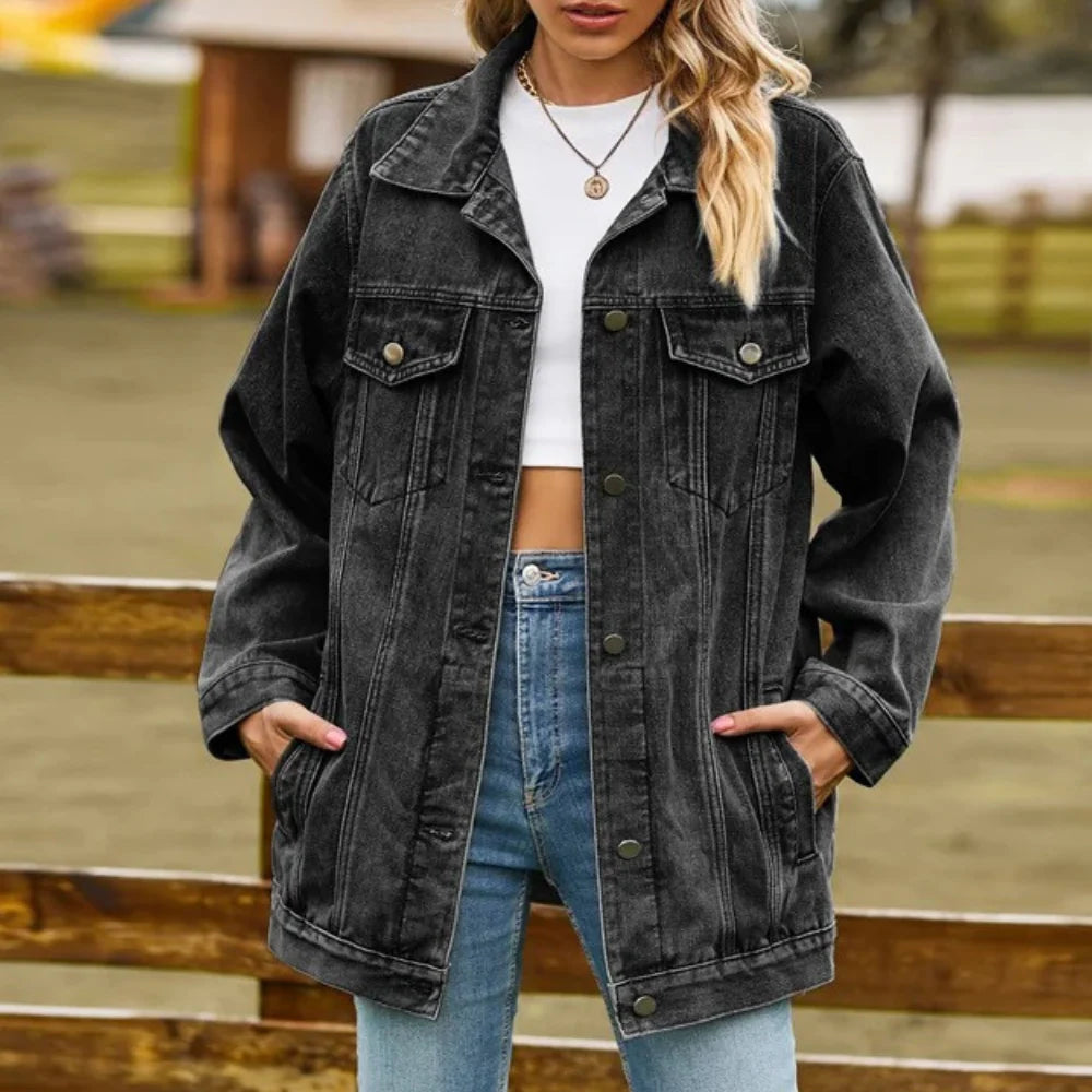 Tilde | Oversized Jeansjacka i Tvättad Denim