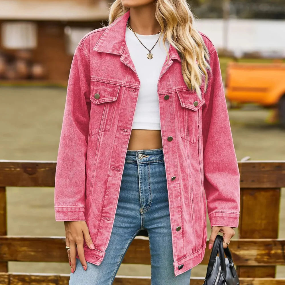 Tilde | Oversized Jeansjacka i Tvättad Denim