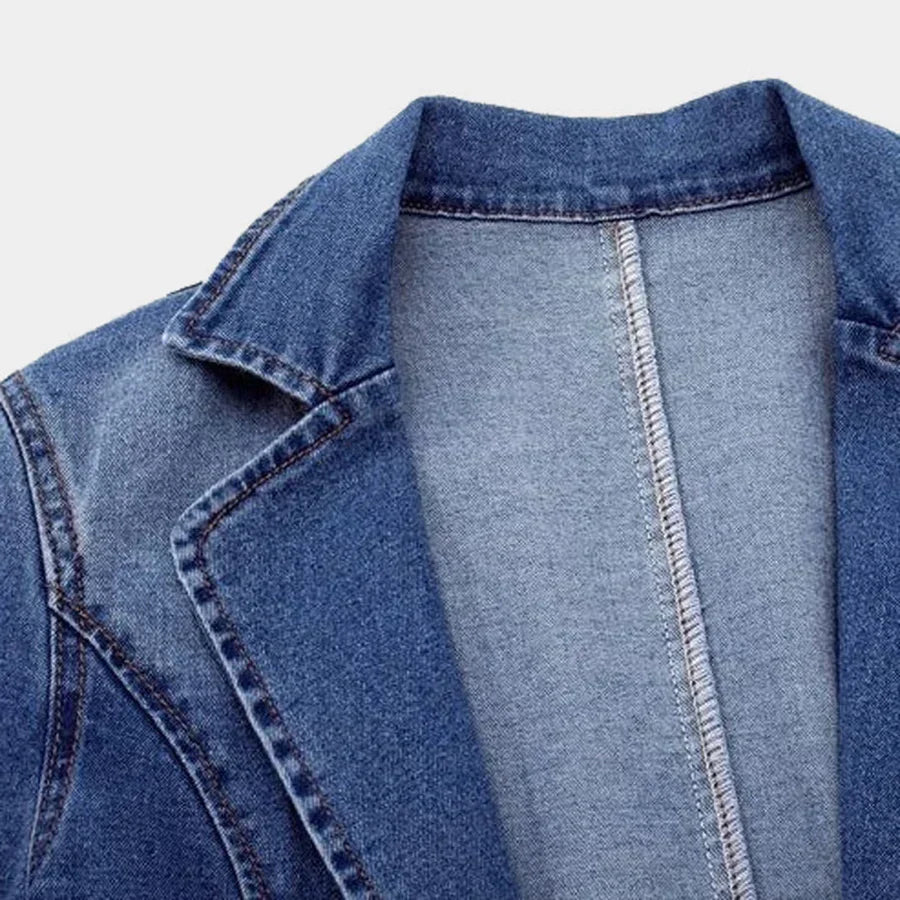 Lea | Jeansblazer med Klassisk Krage