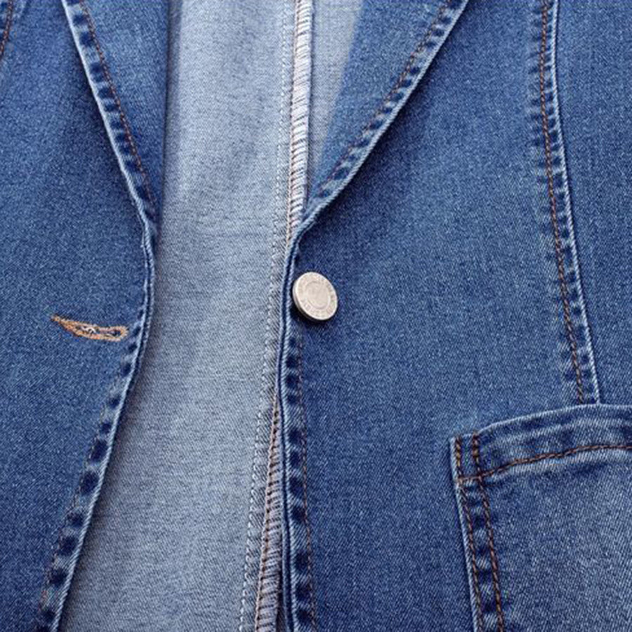 Lea | Jeansblazer med Klassisk Krage