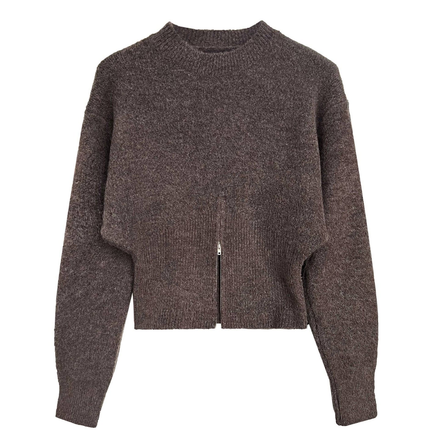 Mira | Stickad Tröja med Asymmetrisk Fåll