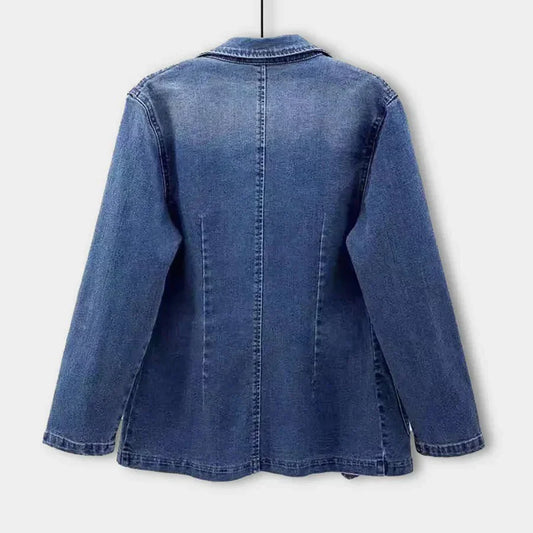 Lea | Jeansblazer med Klassisk Krage
