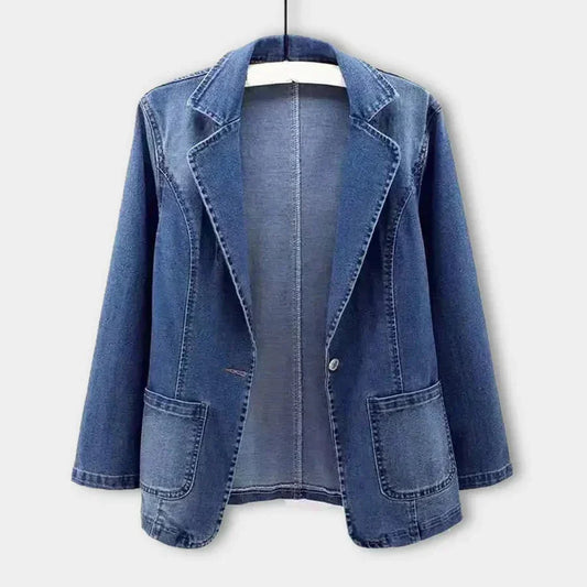 Lea | Jeansblazer med Klassisk Krage