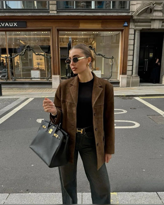Clara | Kavaj i Brunt Tweed